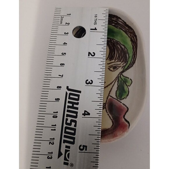 Piemmepi Italy Dish Plate Woman Drawing RARE Small - Picture 5 of 10